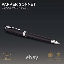 Sonnet Ballpoint Pen, Matte Black Lacquer with Palladium Trim, Medium Point B