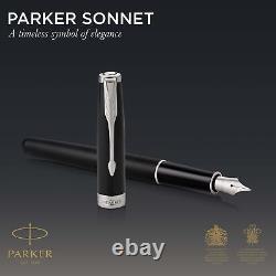 Sonnet Fountain Pen, Matte Black Lacquer with Palladium Trim, Medium Nib 193