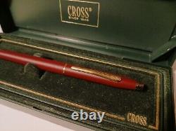 USA Made Cross Century Classic Matte Burgundy 23kt Gold Rollerball Pen $250 Gift