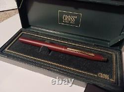 USA Made Cross Century Classic Matte Burgundy 23kt Gold Rollerball Pen $250 Gift