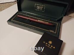 USA Made Cross Century Classic Matte Burgundy 23kt Gold Rollerball Pen $250 Gift