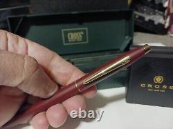 USA Made Cross Century Classic Matte Burgundy 23kt Gold Rollerball Pen $250 Gift