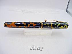 Univer by Sheaffer Vintage Flat Top Black and Pearl Fountain Pen-fine point