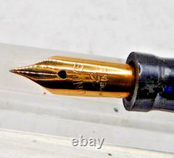 Univer by Sheaffer Vintage Flat Top Black and Pearl Fountain Pen-fine point