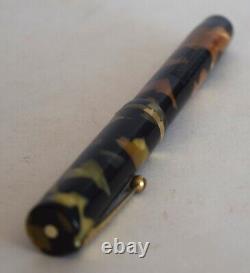 VTG Sheaffer Lifetime Flat Top Fountain Pen (1920s) Oversized, Black & Pearl
