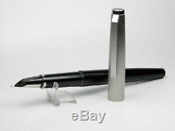 Vintage Lamy 81 Fountain Pen-Matt Steel/Matt Black-14K Nib-W. Germany 1970s