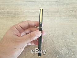 Vintage MONTBLANC Slimline Matte Black Fountain Pen With Gold Trim GERMANY
