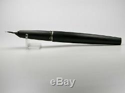 Vintage Montblanc 220SP Fountain Pen-Matt Black-Platinum-14K Nib-Germany 1970s