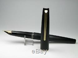 Vintage Montblanc 220 Fountain Pen-Matt Black Piston Filler-14K-Germany 1970s