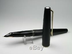Vintage Montblanc 220 Fountain Pen-Matt Black Piston Filler-14K-Germany 1970s