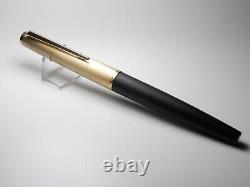 Vintage Montblanc 224 Fountain Pen-Matt Gold & Black-14K Nib-Germany 1970s