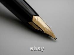 Vintage Montblanc 224 Fountain Pen-Matt Gold & Black-14K Nib-Germany 1970s