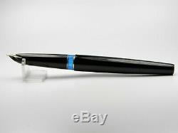 Vintage Montblanc 32S Fountain Pen-Jet Black/Matt Steel-14K Nib-Germany 1960s