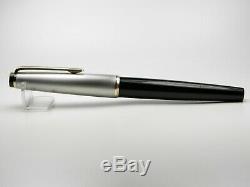 Vintage Montblanc 32S Fountain Pen-Jet Black/Matt Steel-14K Nib-Germany 1960s
