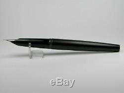 Vintage Montblanc Caressa Fountain Pen-Matt Black/ Brushed Steel-Germany 1970s