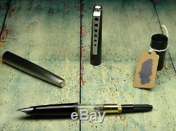 Vintage Montblanc Carrera Fountain Pen-Matt Steel and Black-Germany 1970s