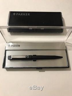 Vintage Parker 25 Epoxy Matt Black-black Trim Ballpoint Pen-england-boxed