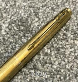 Vintage Parker 75 Flat Tassie Gold Filled Crosshatch Fountain Pen-made In USA