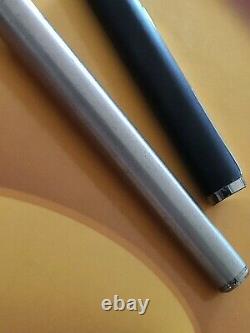 Vintage Rare Montblanc Slimline Noblesse fountain pen matte black and steel