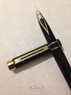Vintage Sheaffer Targa 1003 Epoxy Matt Black Gold Trim Medium Fountain Pen-usa