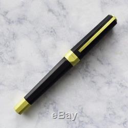 Visconti Opera Metal Roadster Matte Black & Yellow Trim Fountain Pen Tubular Nib