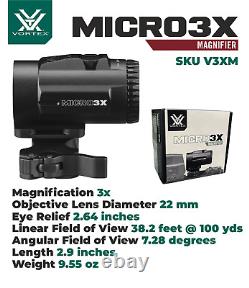 Vortex Optics Razor Red Dot Sight 3 MOA with 3X Magnifier and CD Hat & Pen Bundle