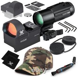 Vortex Optics Razor Red Dot Sight 3 MOA with 6X Magnifier and CF Hat & Pen Bundle
