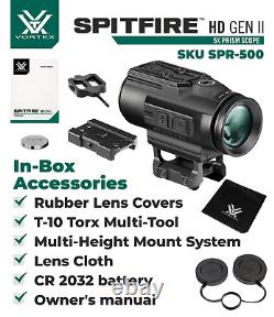 Vortex Optics Spitfire HD Gen II 5X Prism Scope BDC4 with Free Hat and Pen Bundle