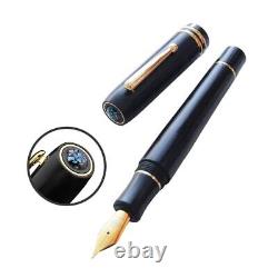 WANCHER Cloisonne Fountain Pen Bakelite Black Moonlight B Bold Gold Plated