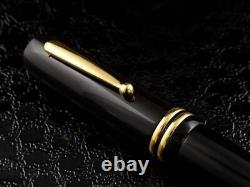 WANCHER Cloisonne Fountain Pen Bakelite Black Moonlight B Bold Gold Plated