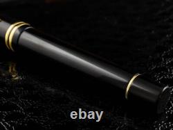 WANCHER Cloisonne Fountain Pen Bakelite Black Moonlight B Bold Gold Plated