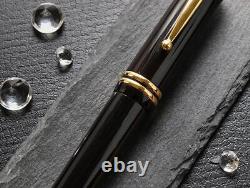 WANCHER Cloisonne Fountain Pen Bakelite Black Moonlight B Bold Gold Plated