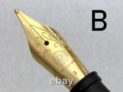 WANCHER Cloisonne Fountain Pen Bakelite Black Moonlight B Bold Gold Plated