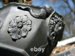 WEDGWOOD RARE 18th C. BLACK BASALT PEN TRAY WITH MEDUSA HEADS AS FOUND MUSEUM. 
