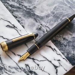 Wancher 21K Fountain Pen Sand Matte Gold II Black EF Nib NEW