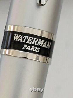 Waterman Expert Ballpoint Pen 2 Matte Silver Chrome Trim Black Ink New in Box