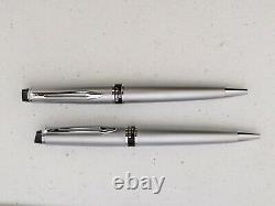 Waterman Expert Ballpoint Pen 2 Matte Silver Chrome Trim Black Ink New in Box