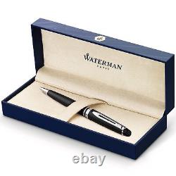 Waterman Expert Ballpoint Pen, Matte Black CT, Medium Nib, Blue Ink