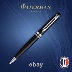 Waterman Expert Ballpoint Pen, Matte Black CT, Medium Nib, Blue Ink