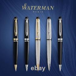 Waterman Expert Ballpoint Pen, Matte Black CT, Medium Nib, Blue Ink