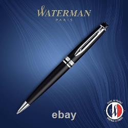 Waterman Expert Ballpoint Pen Matte Black with Chrome Trim Medium Tip Blue