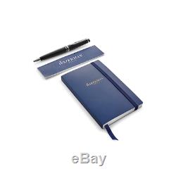 Waterman Expert Chrome Trims Ballpoint Pen in Matt Black with Notebook, Gift Set