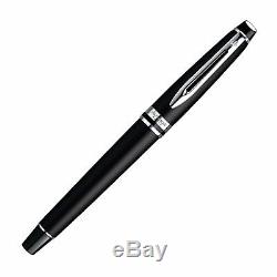 Waterman Expert Fountain Pen Matte Black Chrome Trim Fine Point S0951840