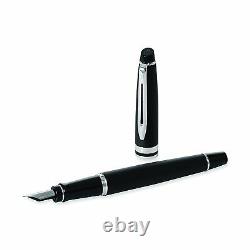 Waterman Expert Fountain Pen Matte Black Chrome Trim Medium Point S0951860