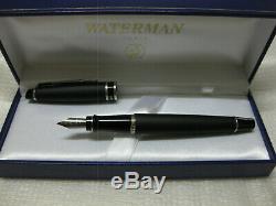 Waterman Expert Matt Black Chrome Trim Fountain Pen M nib