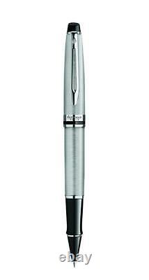 Waterman Expert Rollerball Pen, Stainless Steel with Chrome Trim, Fine