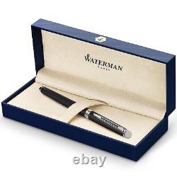 Waterman Hemisphere Essential Matte Black Chrome Trim Medium Point Fountain P