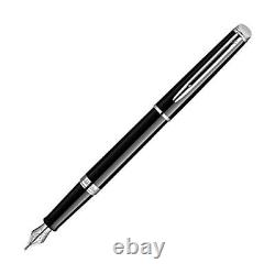 Waterman Hemisphere Essential Matte Black Chrome Trim Medium Point Fountain P