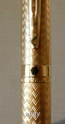 Waterman L'Etalon Pen 18k Nib MINT IN BOX, Matte Gold Plated Basket Weave