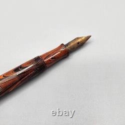 Waterman's Ideal Fountain Pen Tiger Orange Black Ripple Pocket Flat Top Canada